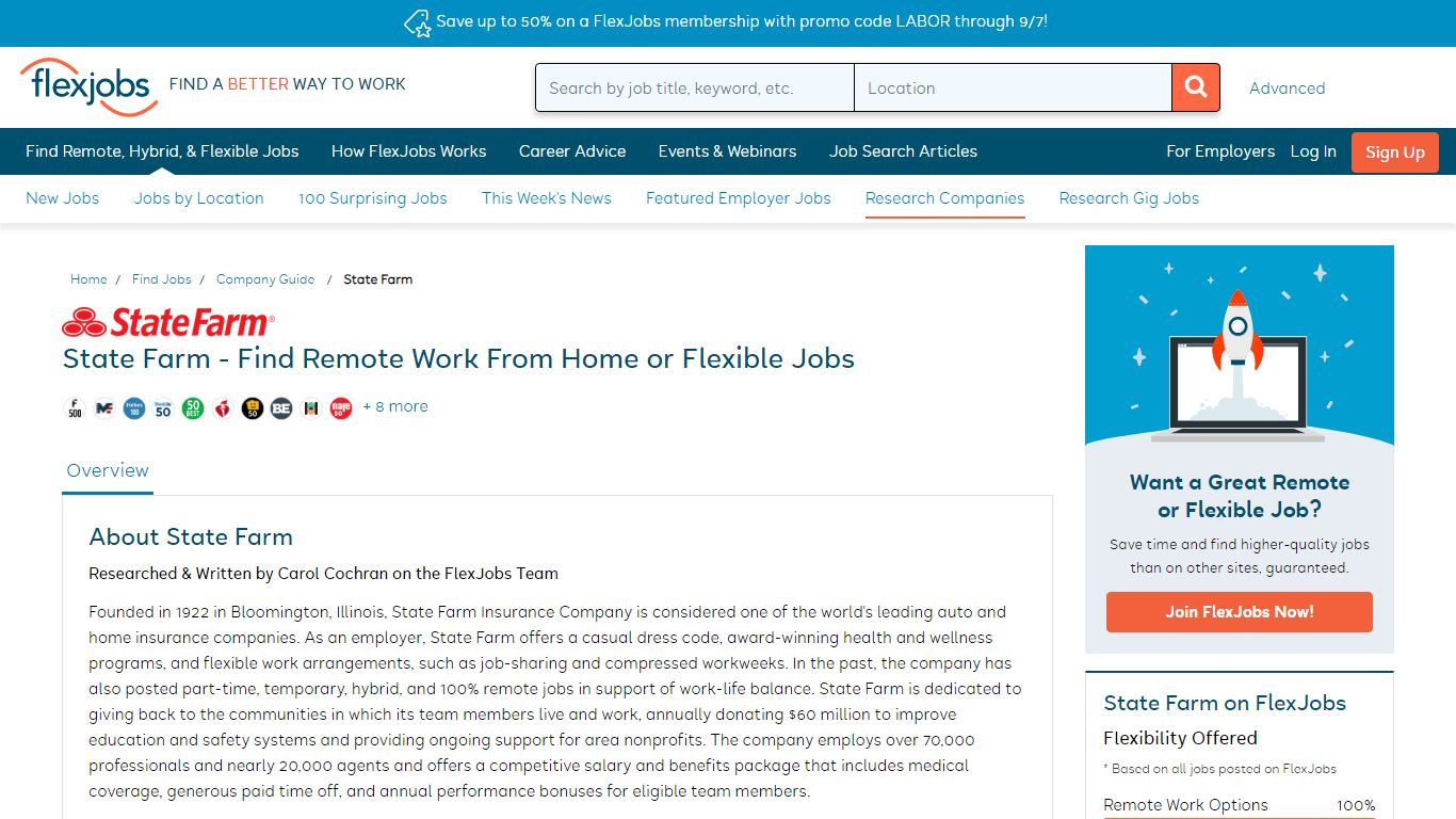 State Farm - Remote Work From Home & Flexible Jobs | FlexJobs